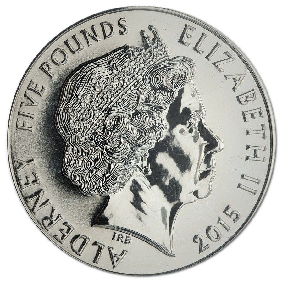 Alderney 5 Pounds - Elizabeth II "The Artist" obverse