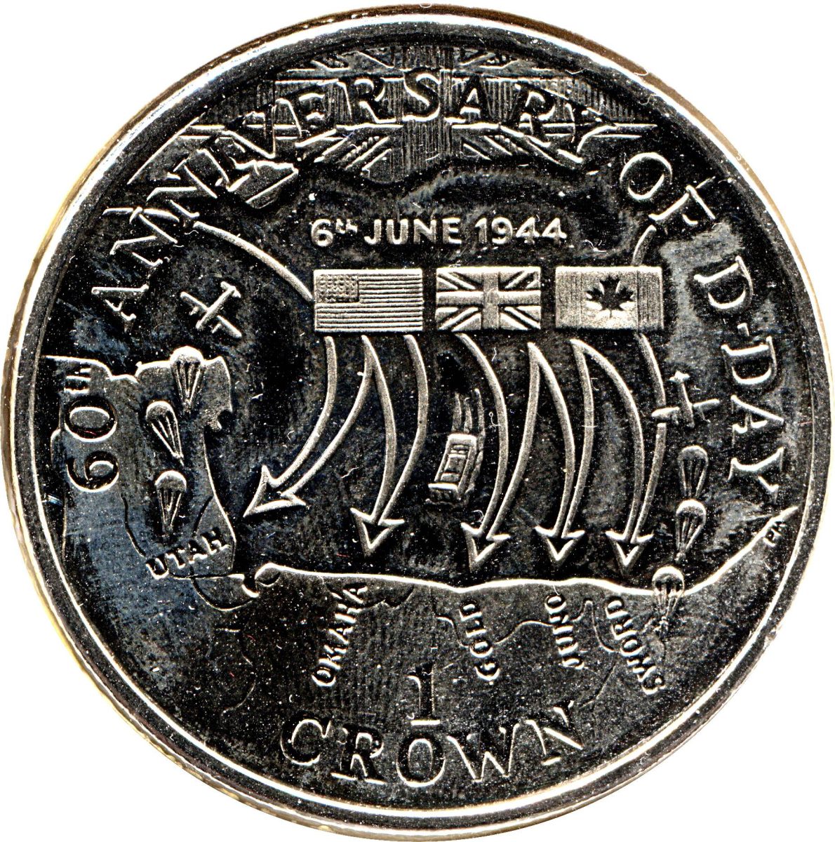 Isle of Man 1 Crown - Elizabeth II D-Day