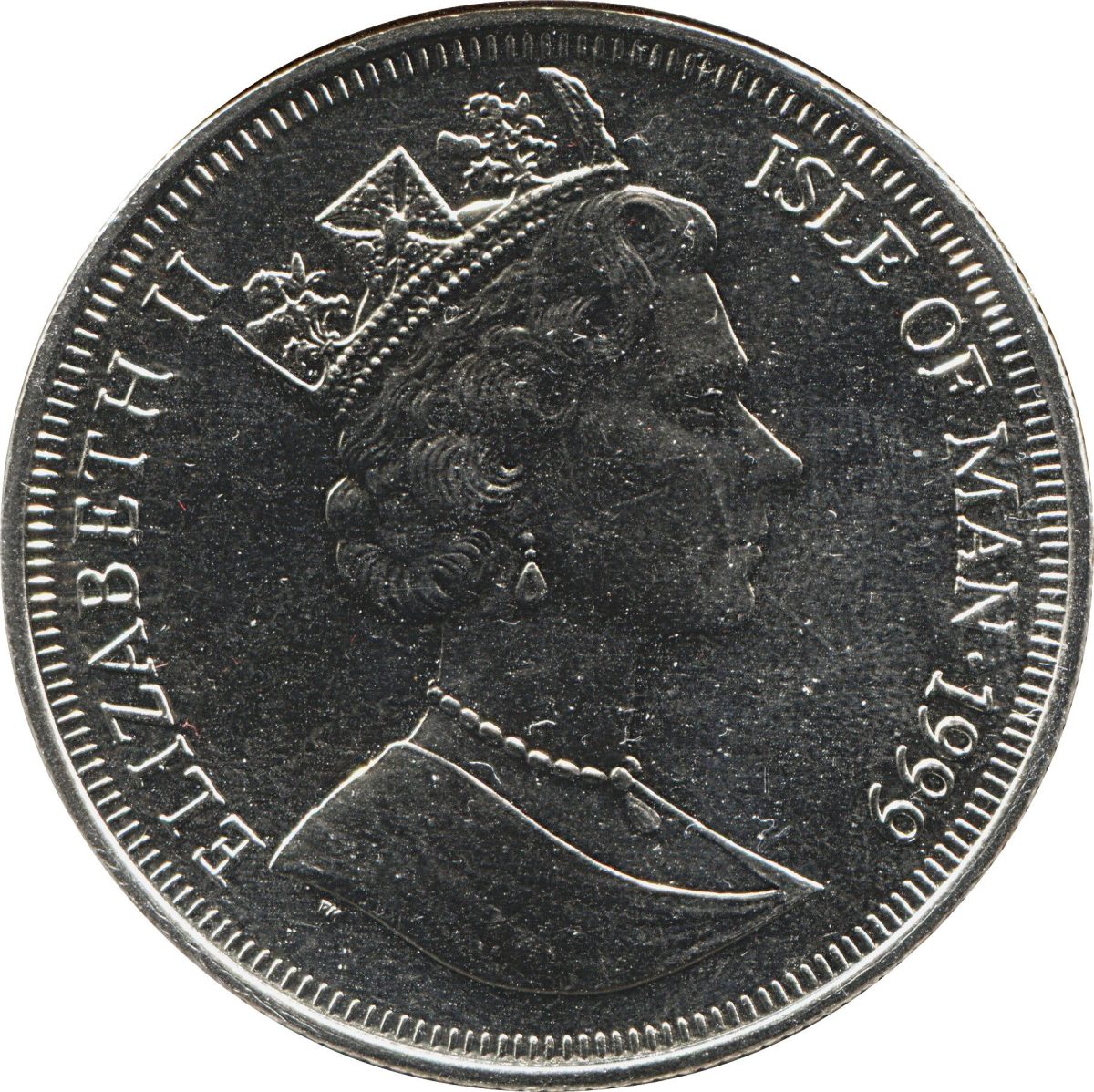 Isle of Man 1 Crown - Elizabeth II Olympics - Sailers obverse