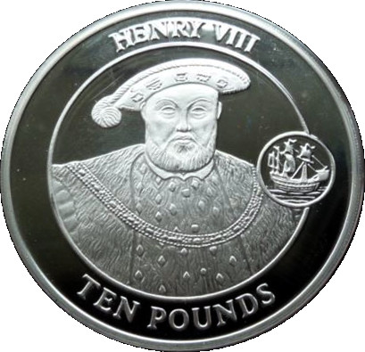 Gibraltar 10 Pounds - Elizabeth II King Henry VIII