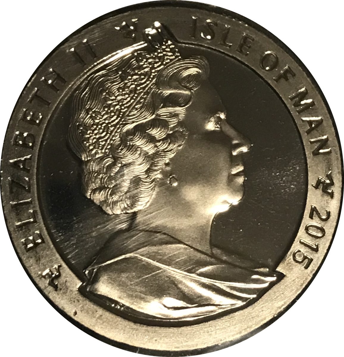 Isle of Man 1 Crown - Elizabeth II Penny Black obverse