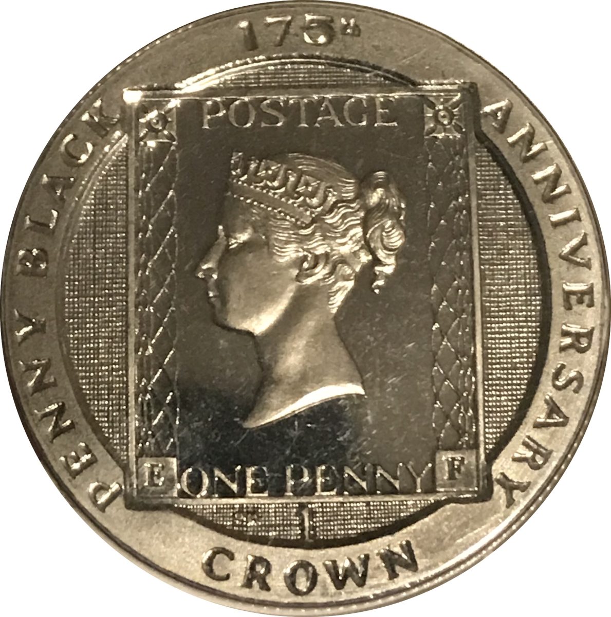 Isle of Man 1 Crown - Elizabeth II Penny Black reverse