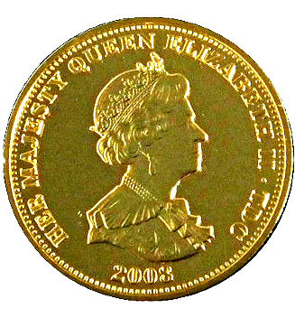 Tristan da Cunha 5 Pounds - Elizabeth II St George and The Dragon obverse