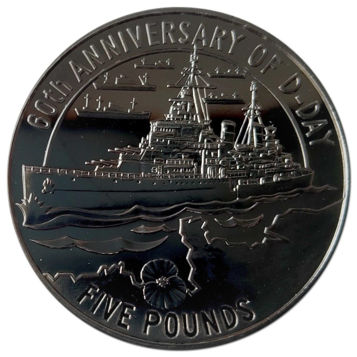 Alderney 5 Pounds - Elizabeth II D-Day