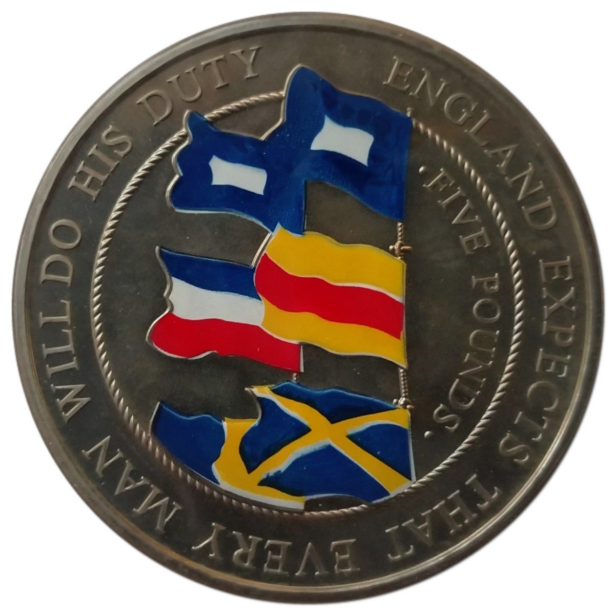 Alderney 5 Pounds - Elizabeth II Battle of Trafalgar