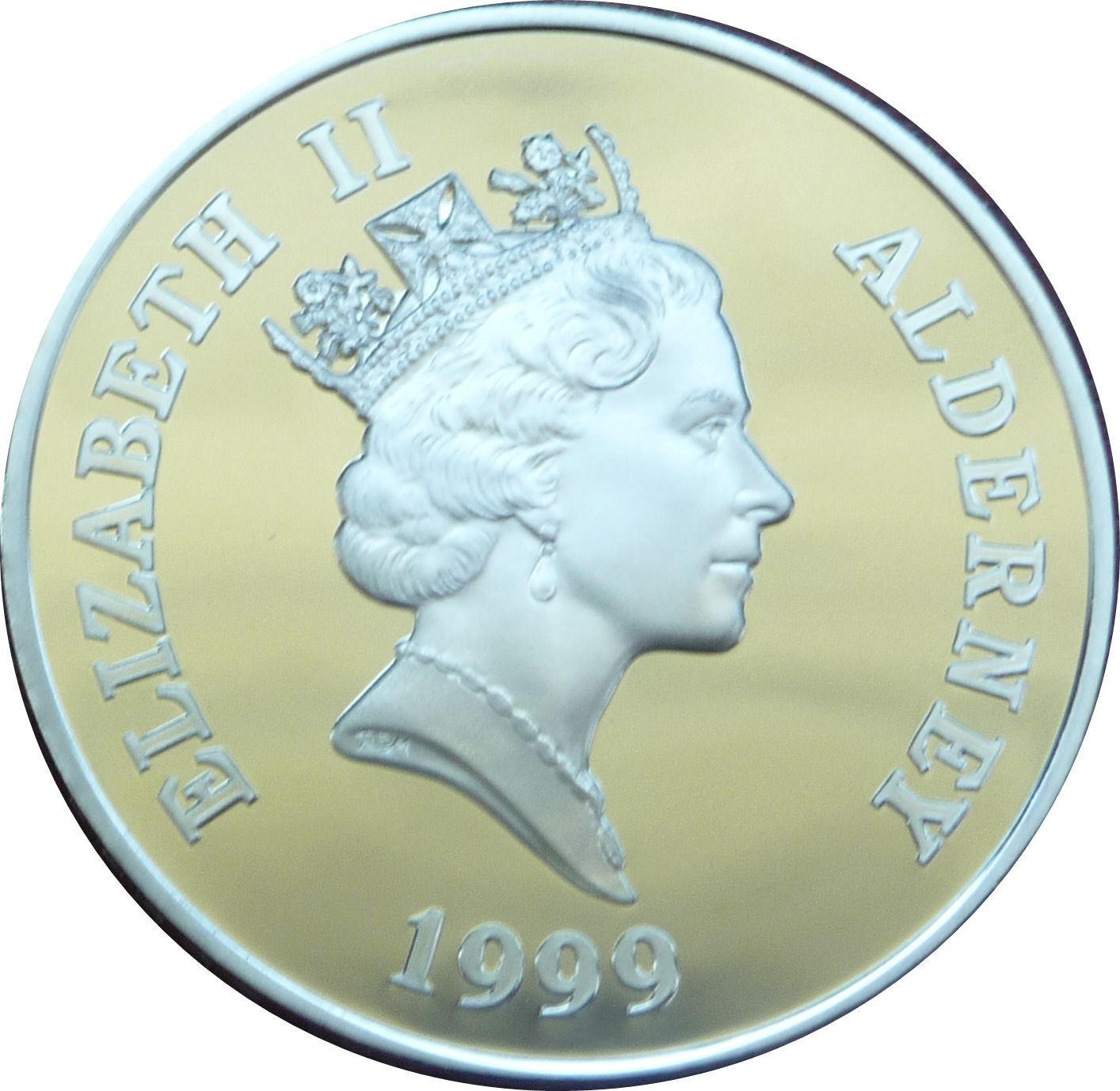 Alderney 5 Pounds - Elizabeth II Sir Winston Churchill; Silver Proof obverse