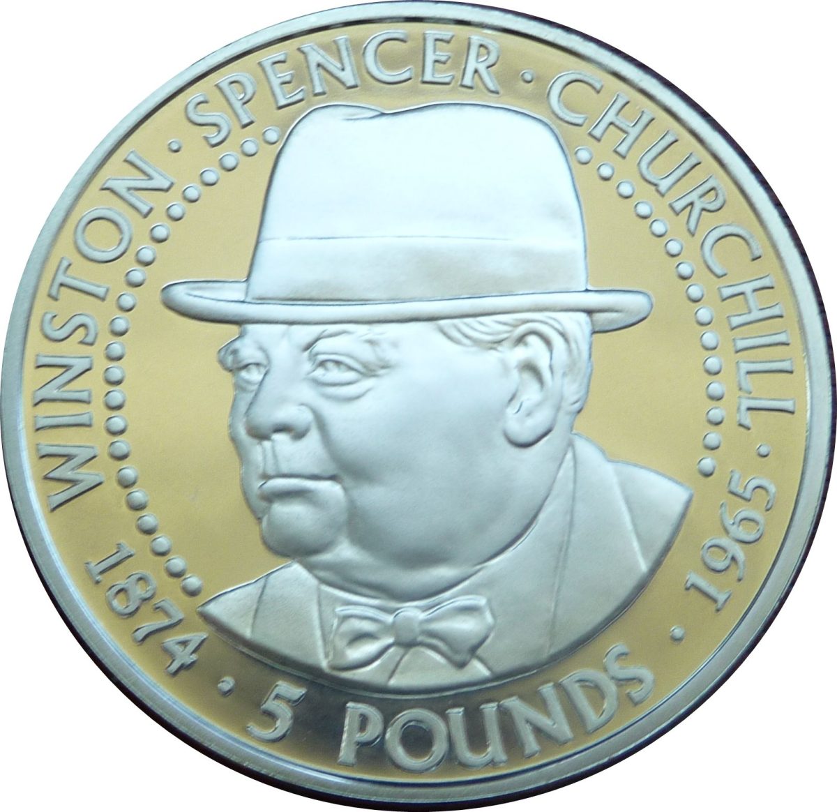 Alderney 5 Pounds - Elizabeth II Sir Winston Churchill; Silver Proof