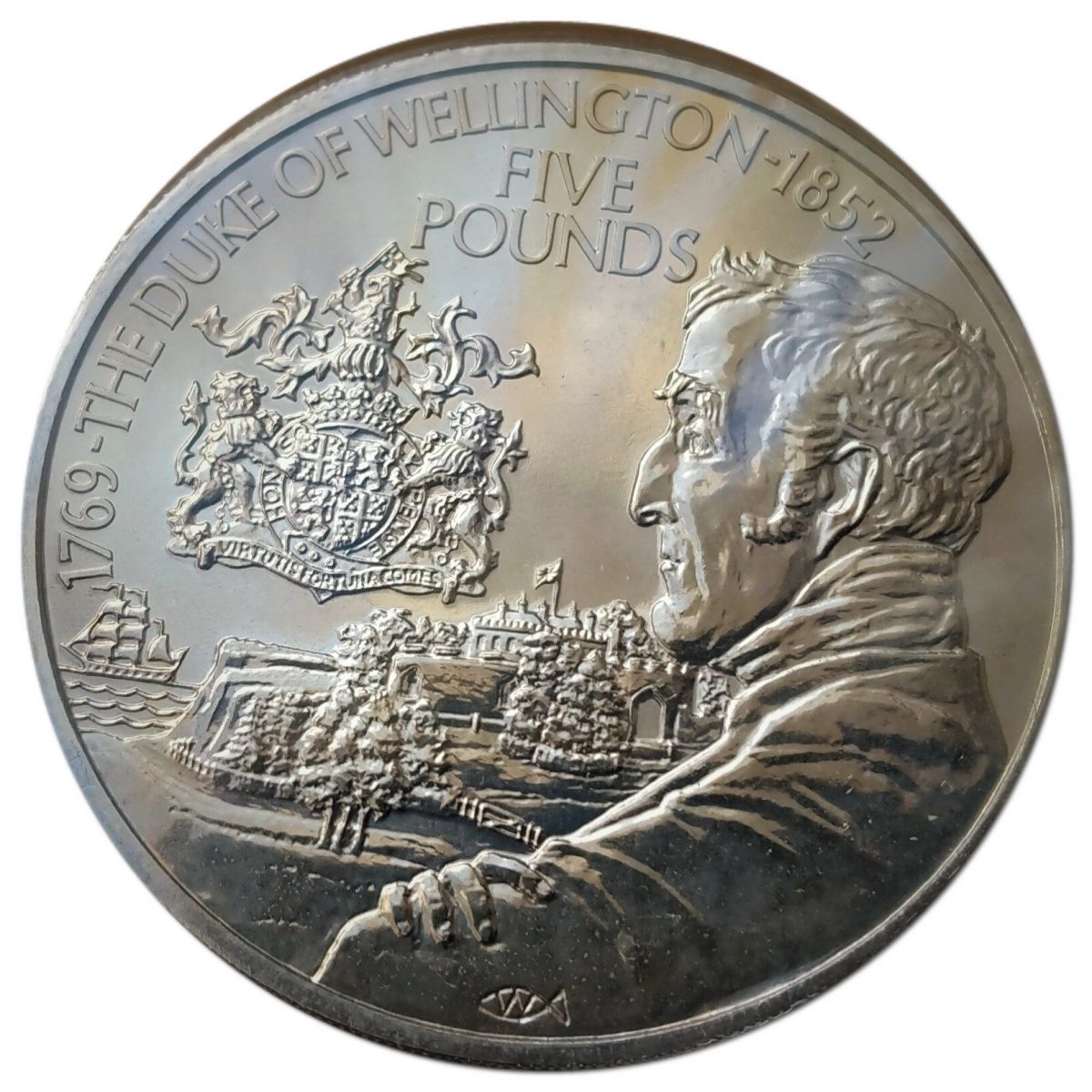 Alderney 5 Pounds - Elizabeth II Duke of Wellington