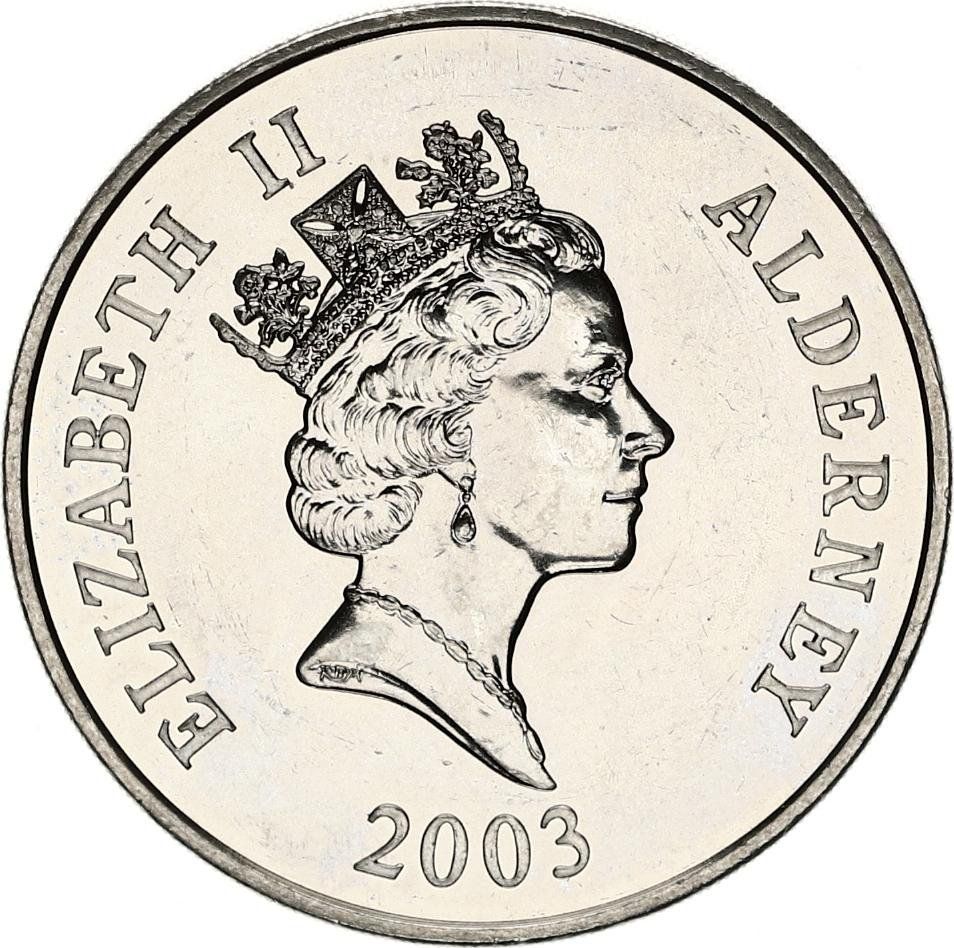Alderney 5 Pounds - Elizabeth II The Mary Rose obverse