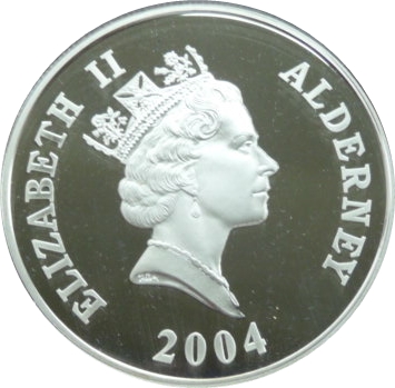 Alderney 5 Pounds - Elizabeth II Samuel Hood; Silver Proof obverse