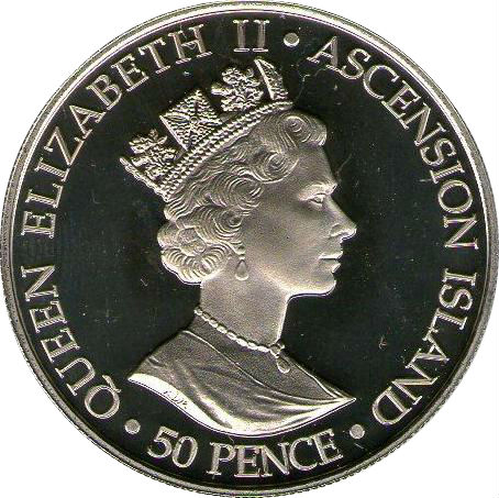 Ascension Island 50 Pence - Elizabeth II Coronation Jubilee obverse