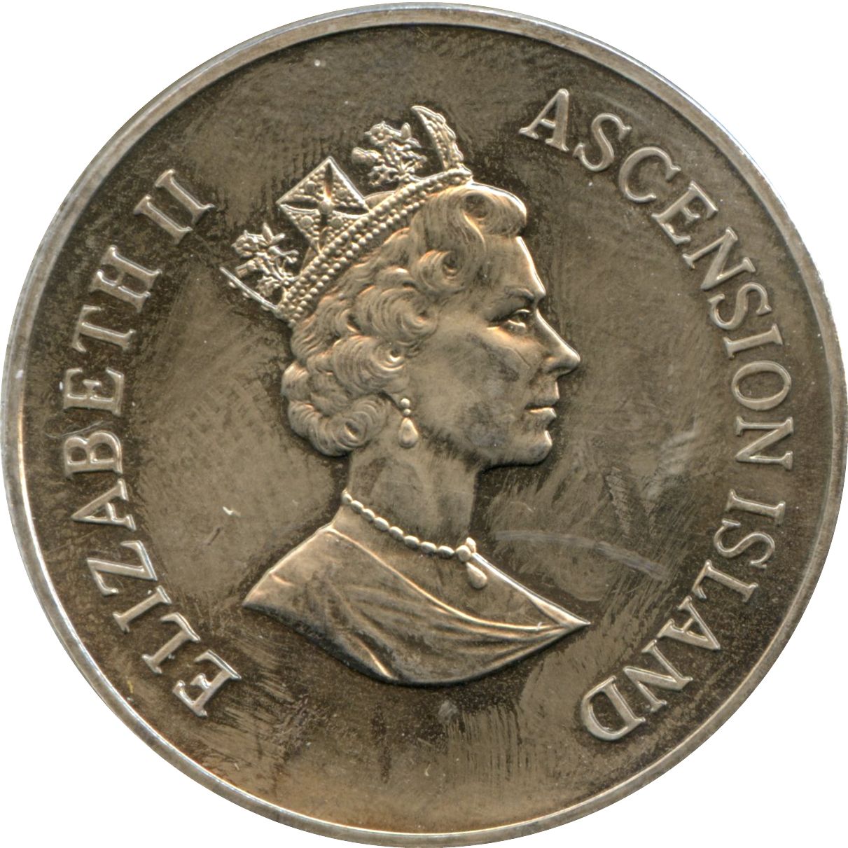Ascension Island 50 Pence - Elizabeth II Montreal Olympics obverse