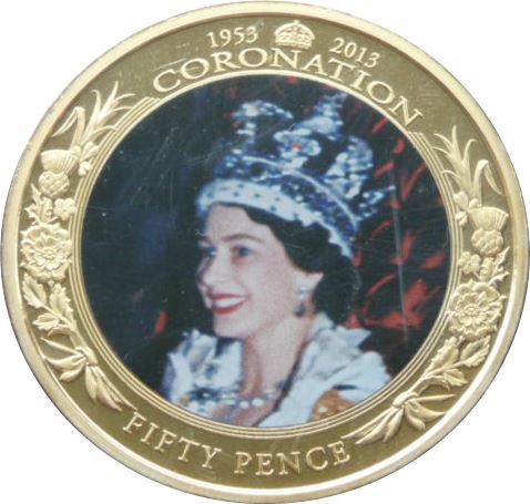 Jersey 50 Pence - Elizabeth II Coronation Jubilee