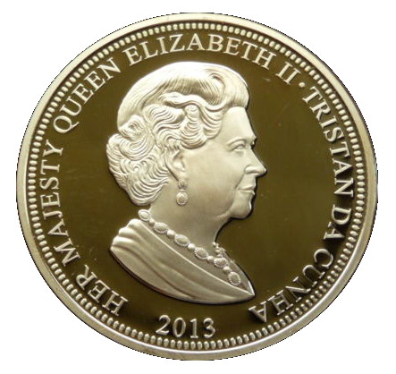 Tristan da Cunha 50 Pence - Elizabeth II Queen waving obverse
