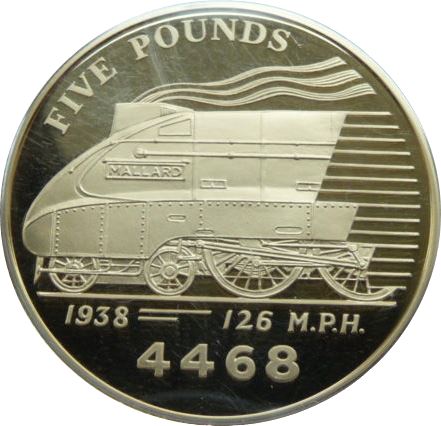 Guernsey 5 Pounds - Elizabeth II Mallard 4468