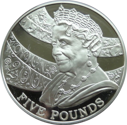 Alderney 5 Pounds - Elizabeth II Queen Mother