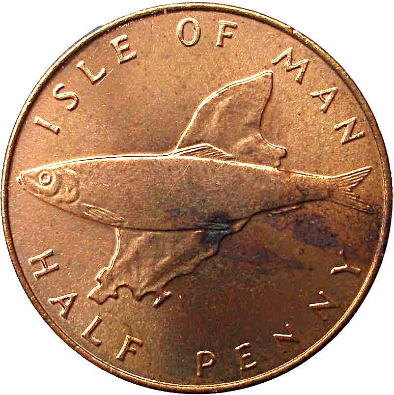 Isle of Man ½ Penny - Elizabeth II Herring