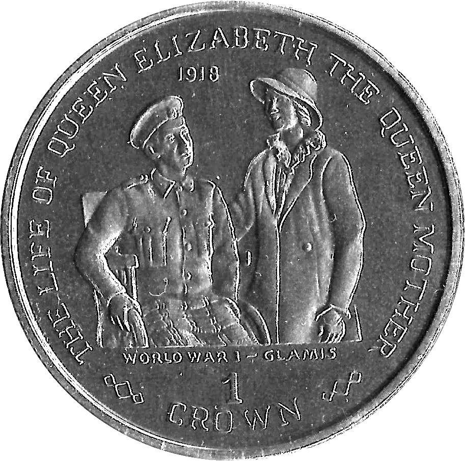 Gibraltar 1 Crown- Elizabeth II World War I - Glamis reverse