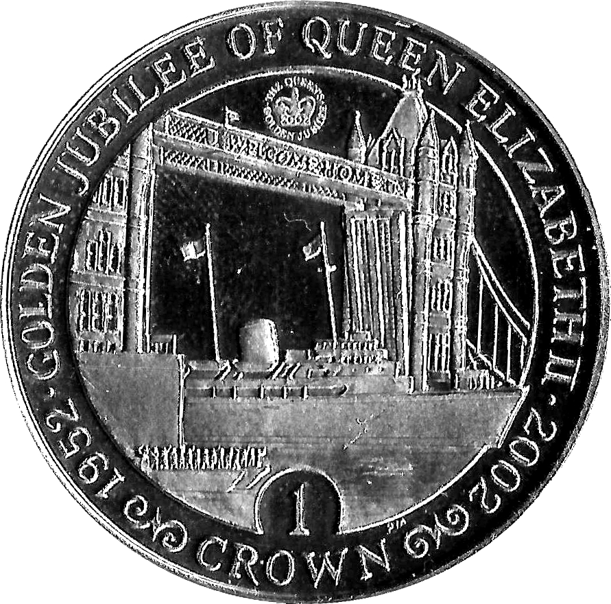 Gibraltar 1 Crown - Elizabeth II Golden Jubilee - Boat on Thames