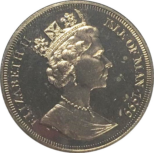 Isle of Man 1 Crown - Elizabeth II Queen Mother - Wedding obverse