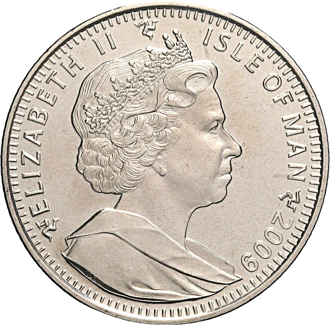 Isle of Man 1 Crown - Elizabeth II Fall of Berlin Wall obverse