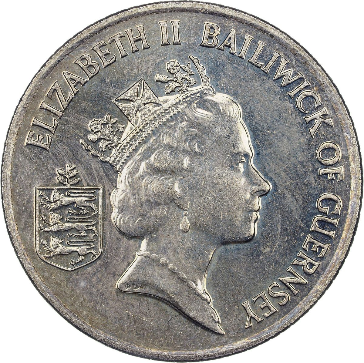 Guernsey 10 Pence - Elizabeth II 3rd portrait; small type obverse
