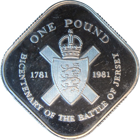 Jersey 1 Pound - Elizabeth II Battle of Jersey; Silver Proof Issue