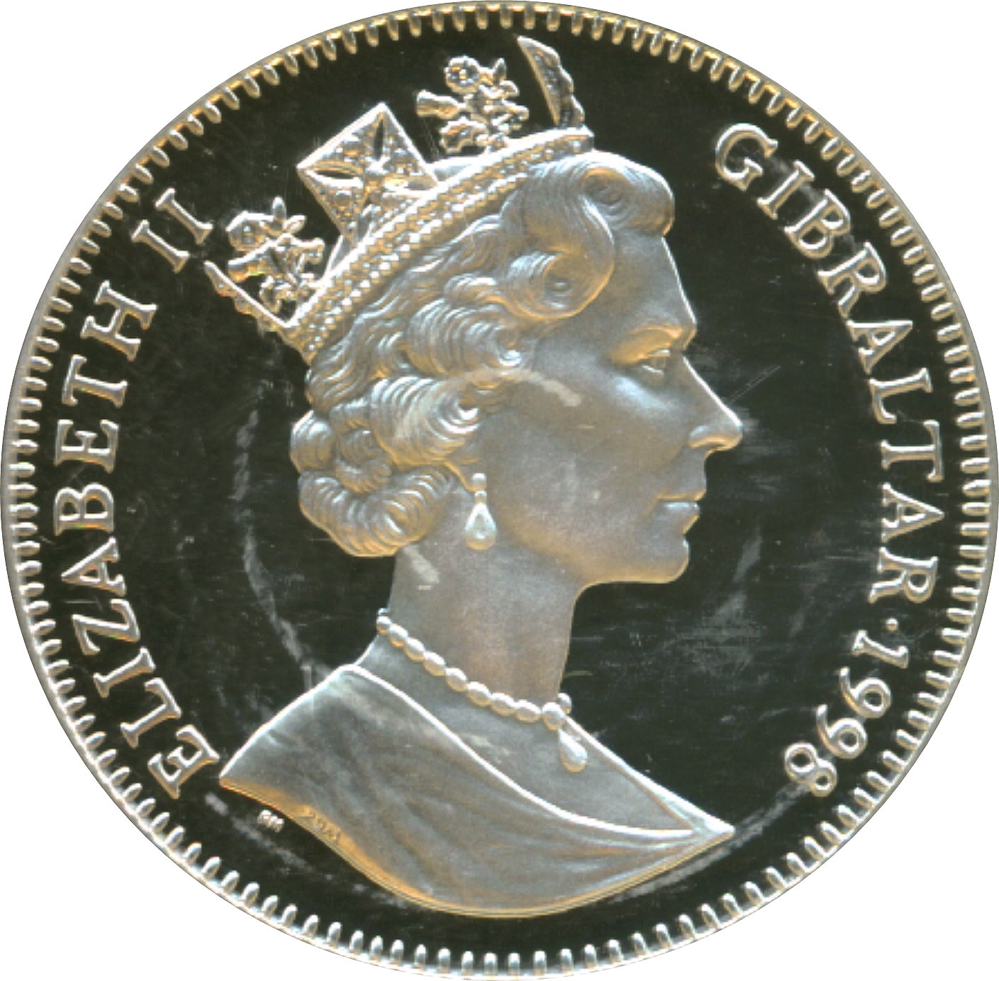Gibraltar 1 Crown - Elizabeth II Hanseatic League nations; Silver Proof obverse