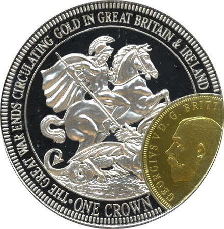 Tristan da Cunha 1 Crown - Elizabeth II 4th portrait, End of the circulating gold in Great Britain