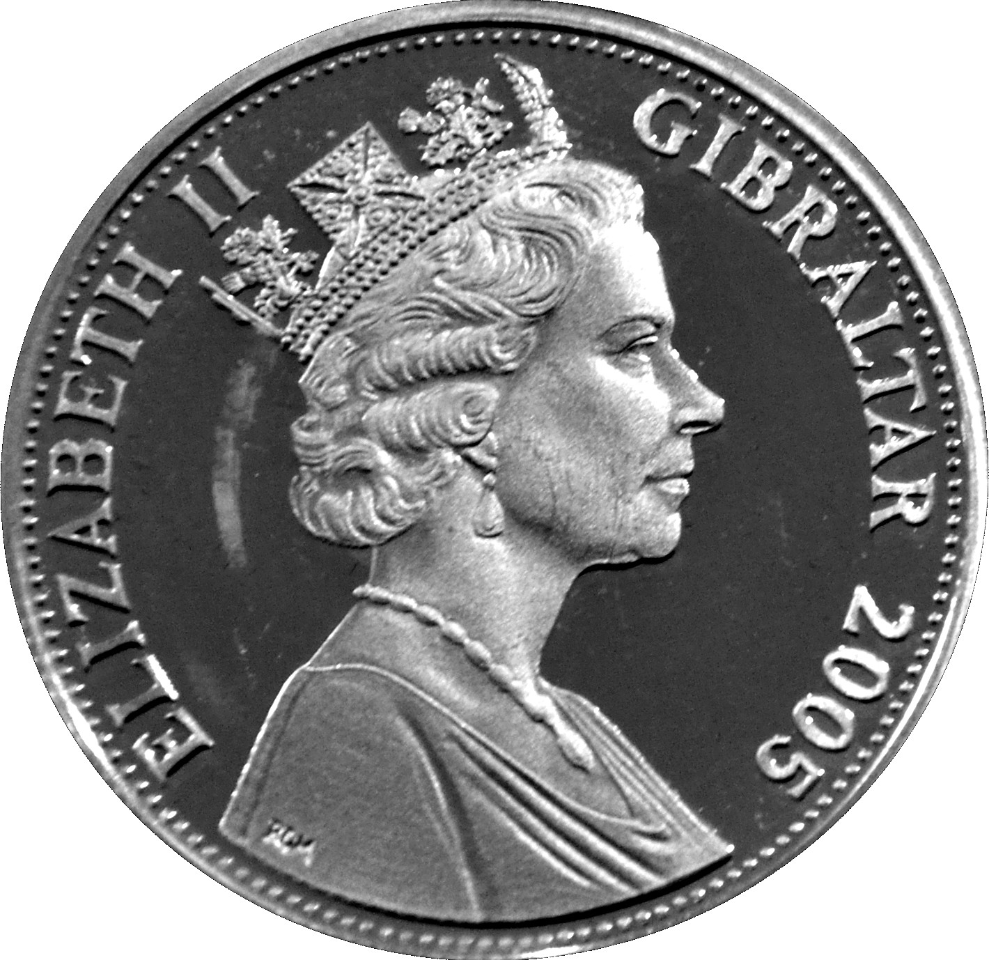 Gibraltar 5 Pounds - Elizabeth II Royal Visits obverse