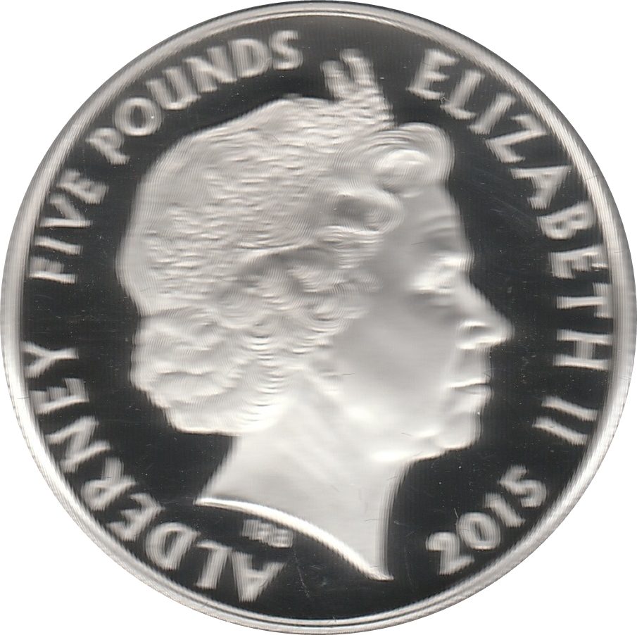 Alderney 5 Pounds - Elizabeth II Remembrance Day; Silver Piedfort obverse