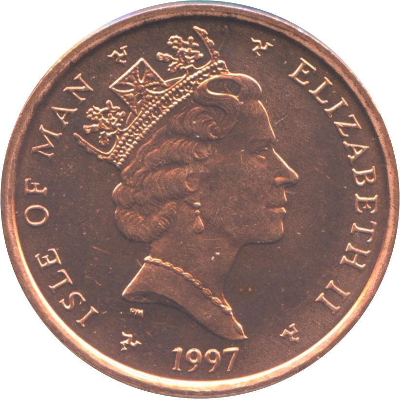 Isle of Man 2 Pence - Elizabeth II Bicyclists obverse