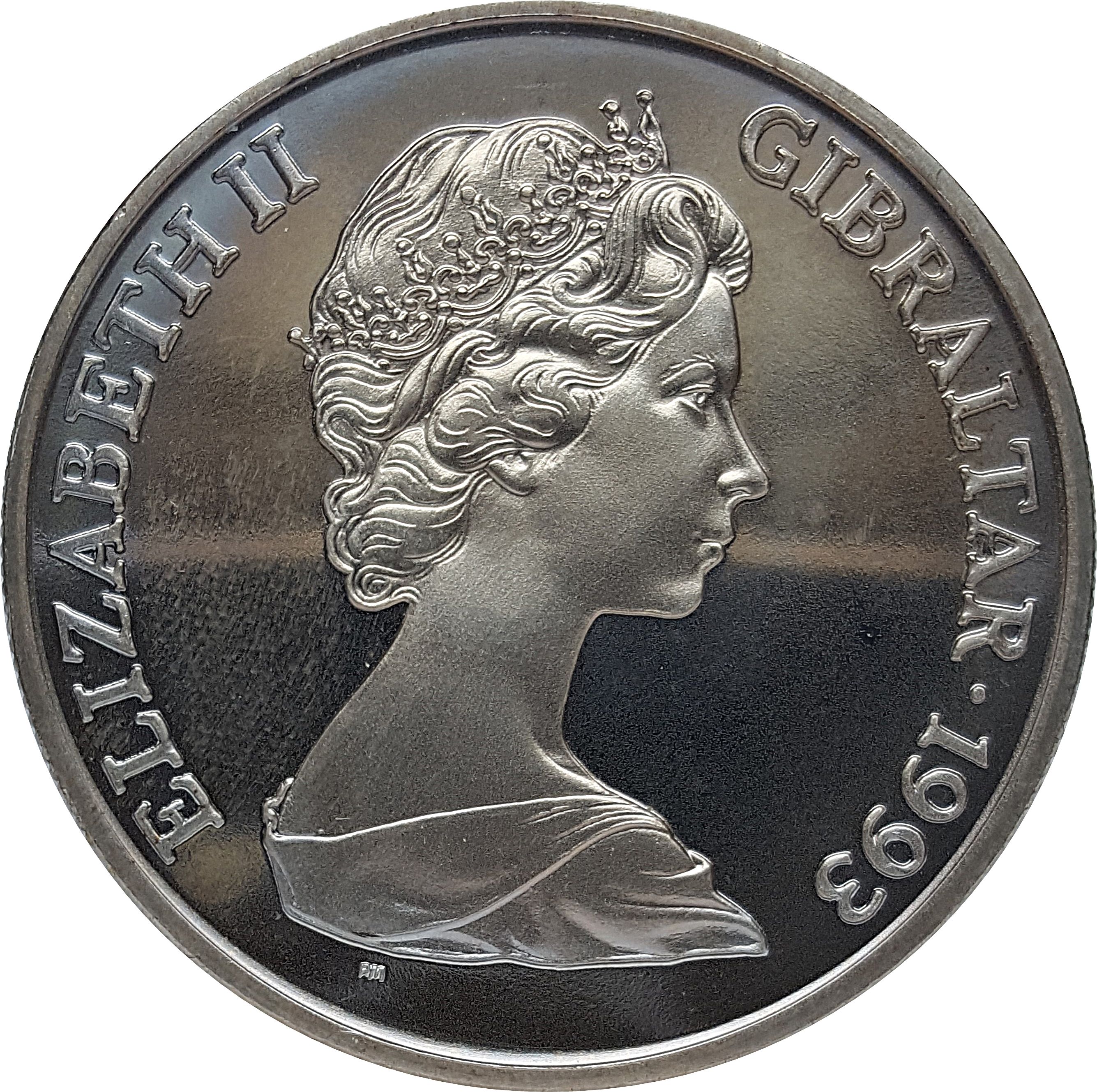 Gibraltar 1 Crown - Elizabeth II Queen Anne obverse