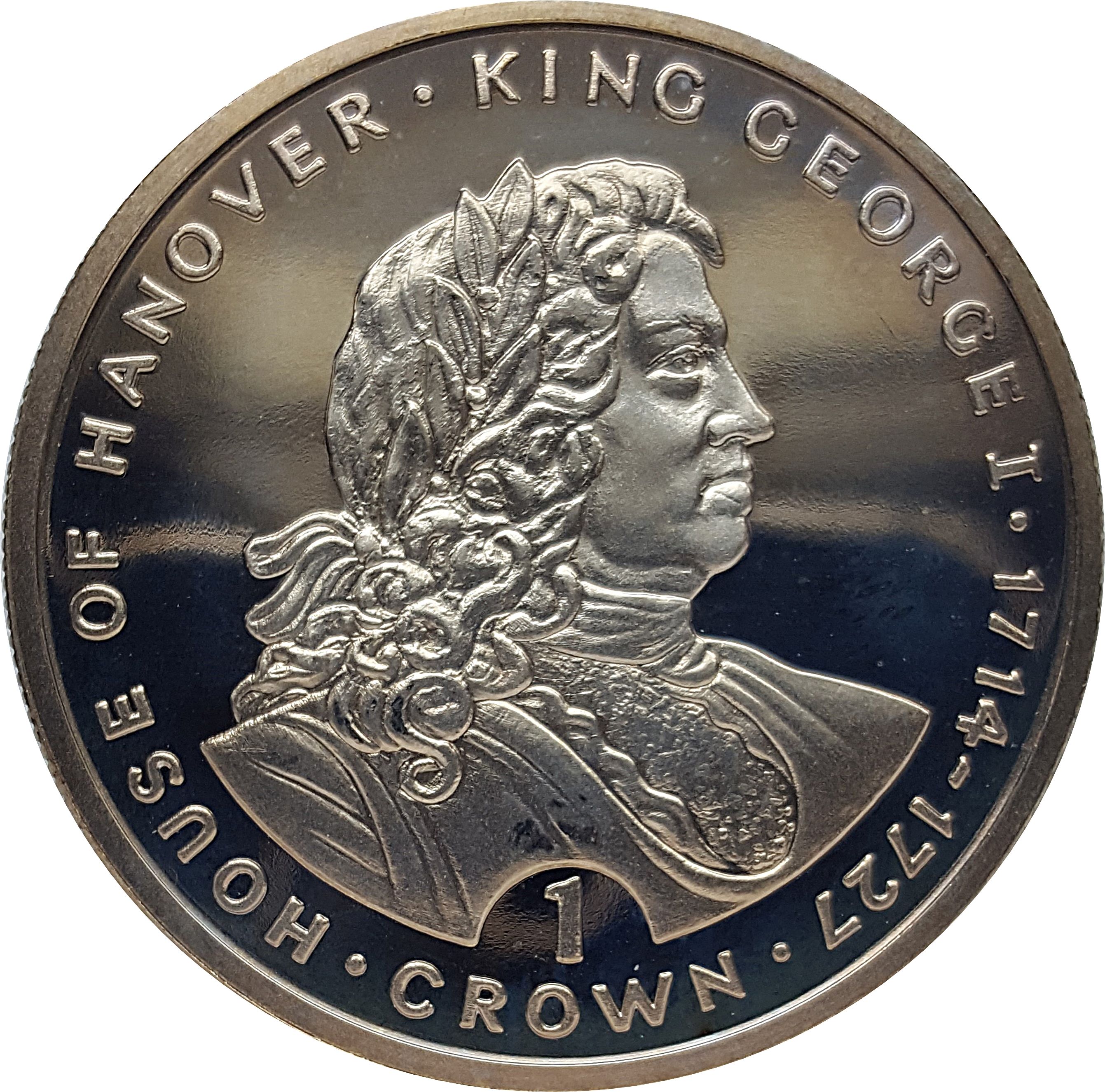 Gibraltar 1 Crown - Elizabeth II King George I reverse