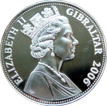 Gibraltar 5 Pounds - Elizabeth II Concorde's London to Sydney Record obverse