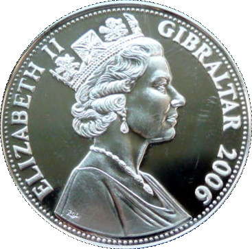 Gibraltar 5 Pounds - Elizabeth II First Supersonic Flight of Concorde obverse