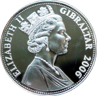 Gibraltar 5 Pounds - Elizabeth II Concorde's First Around the World Flight obverse
