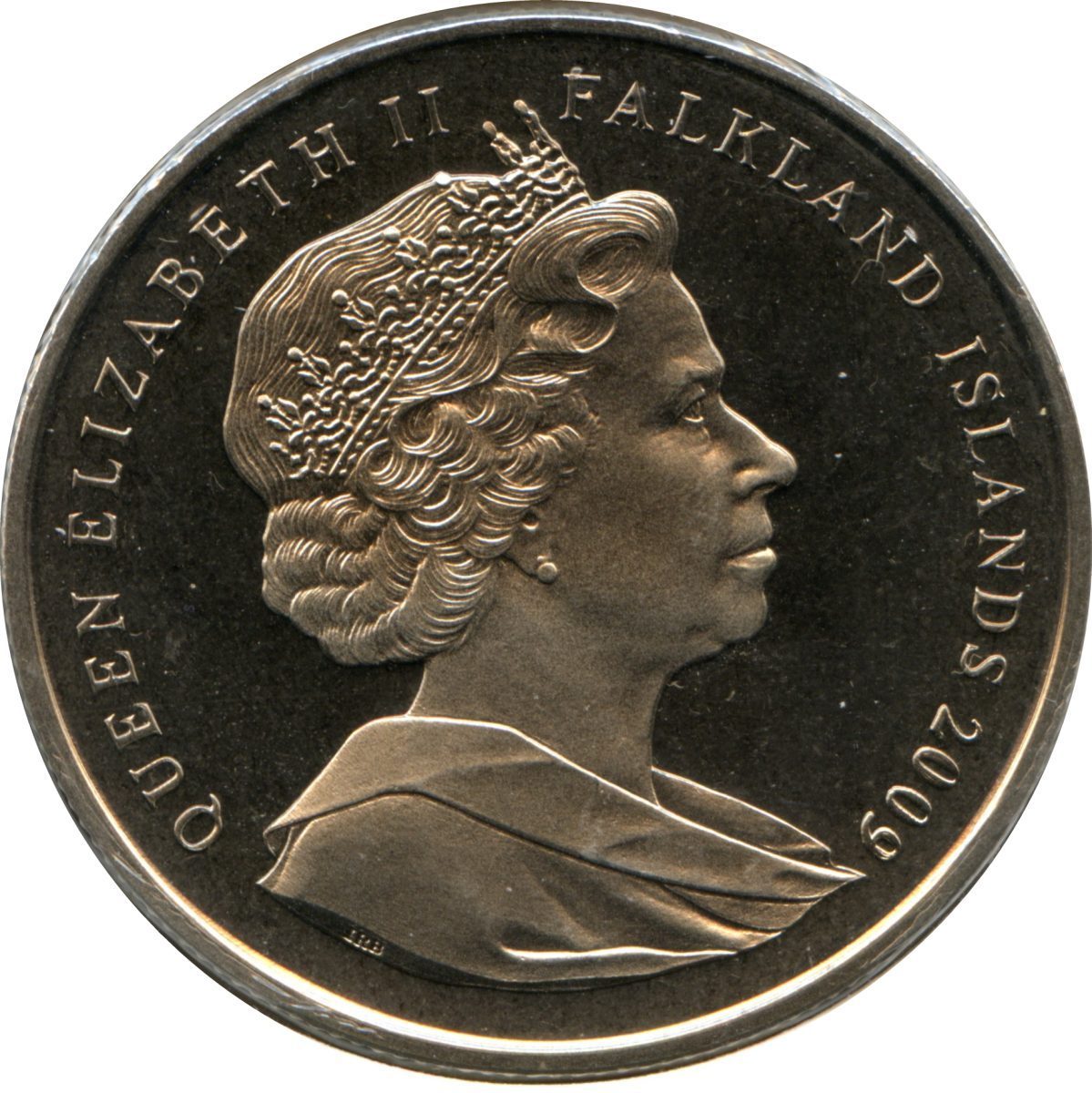 Falkland Islands 1 Crown - Elizabeth II Charles Darwin obverse