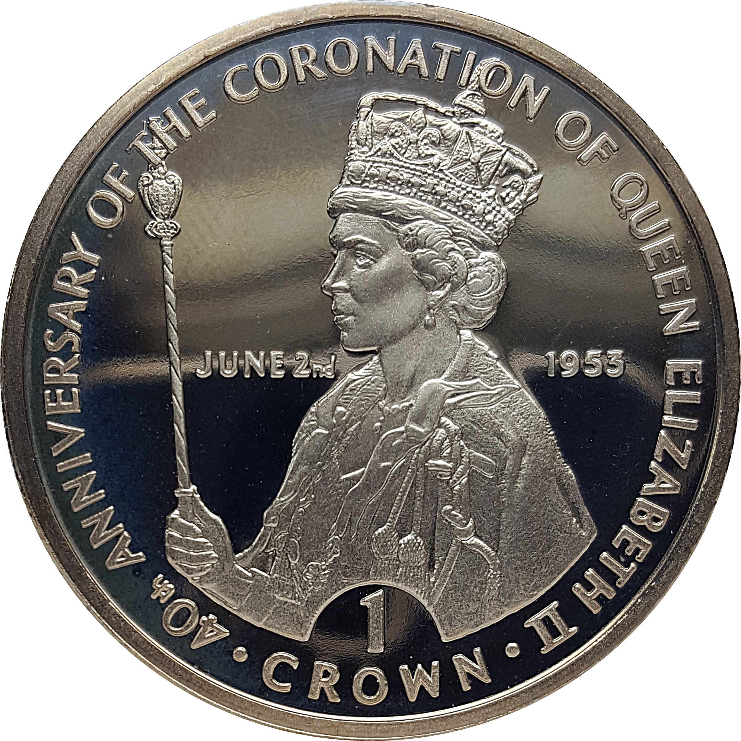 Gibraltar 1 Crown - Elizabeth II Coronation of Queen Elizabeth II