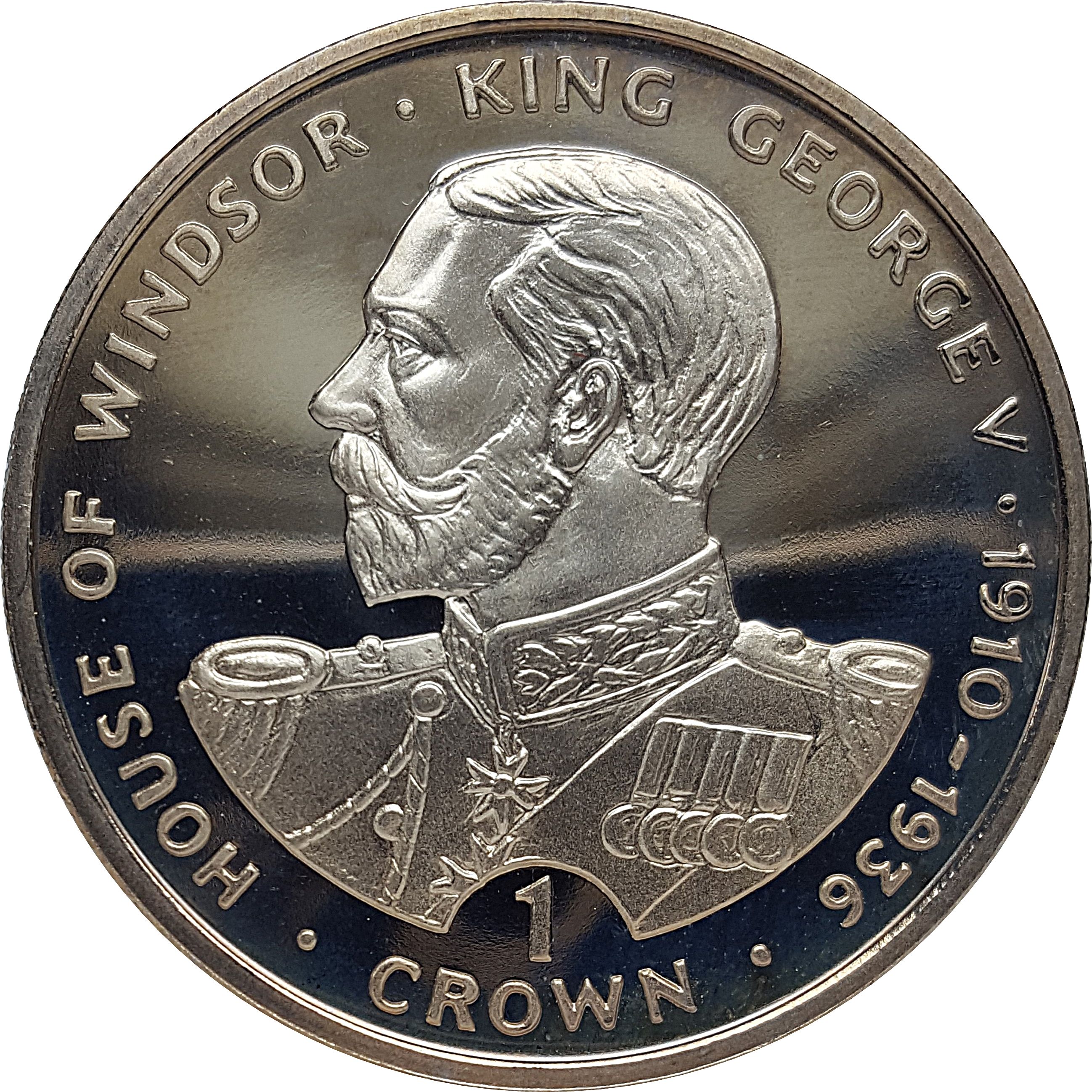 Gibraltar 1 Crown - Elizabeth II King George V reverse