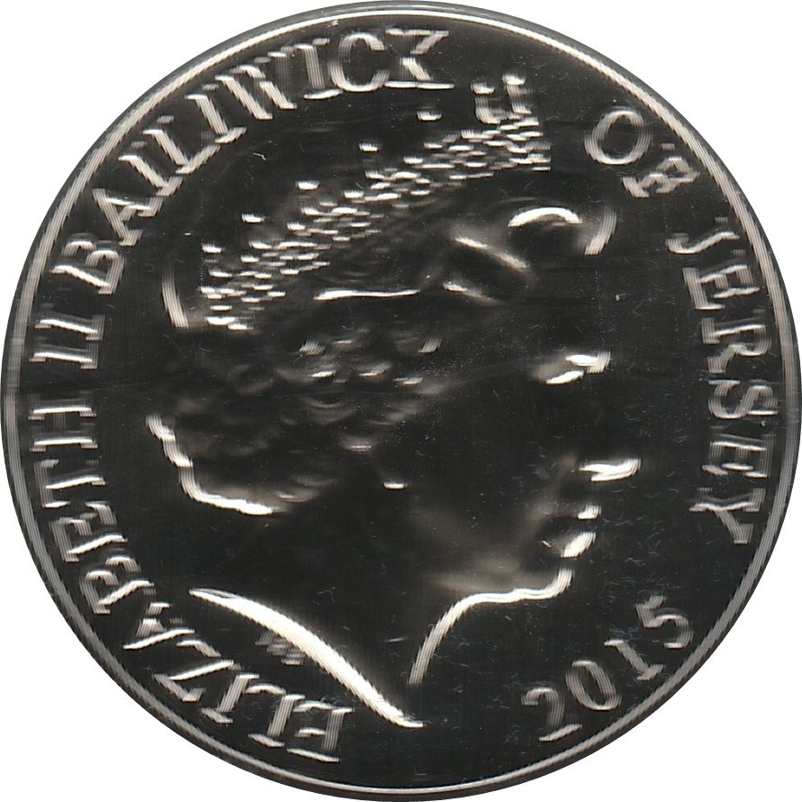 Jersey 5 Pounds - Elizabeth II Remembrance Day 2015 obverse
