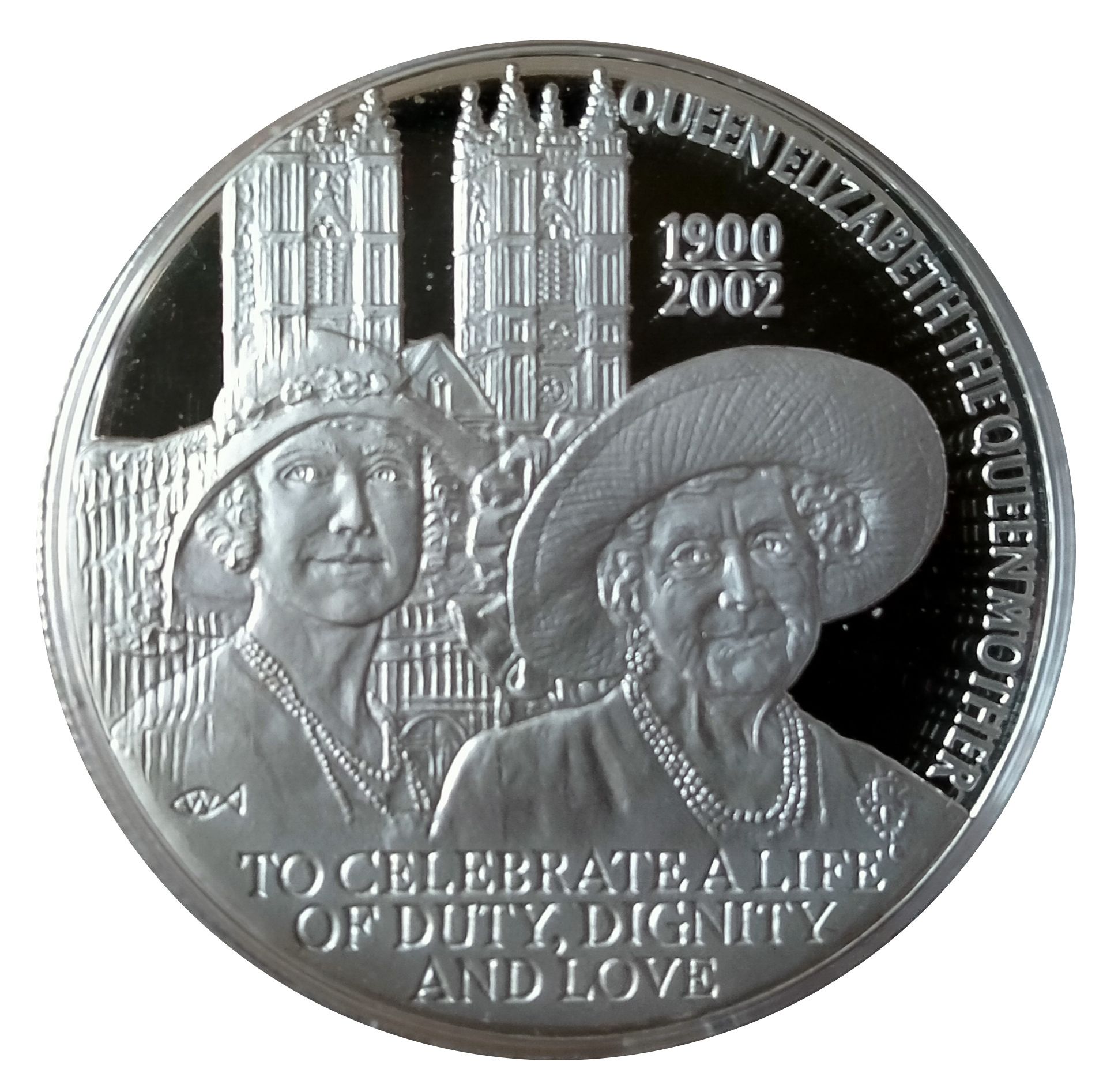 Falkland Islands 50 Pence - Elizabeth II Queen Mother; silver reverse