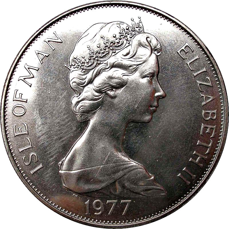 Isle of Man 1 Crown - Elizabeth II Silver Jubilee Appeal obverse