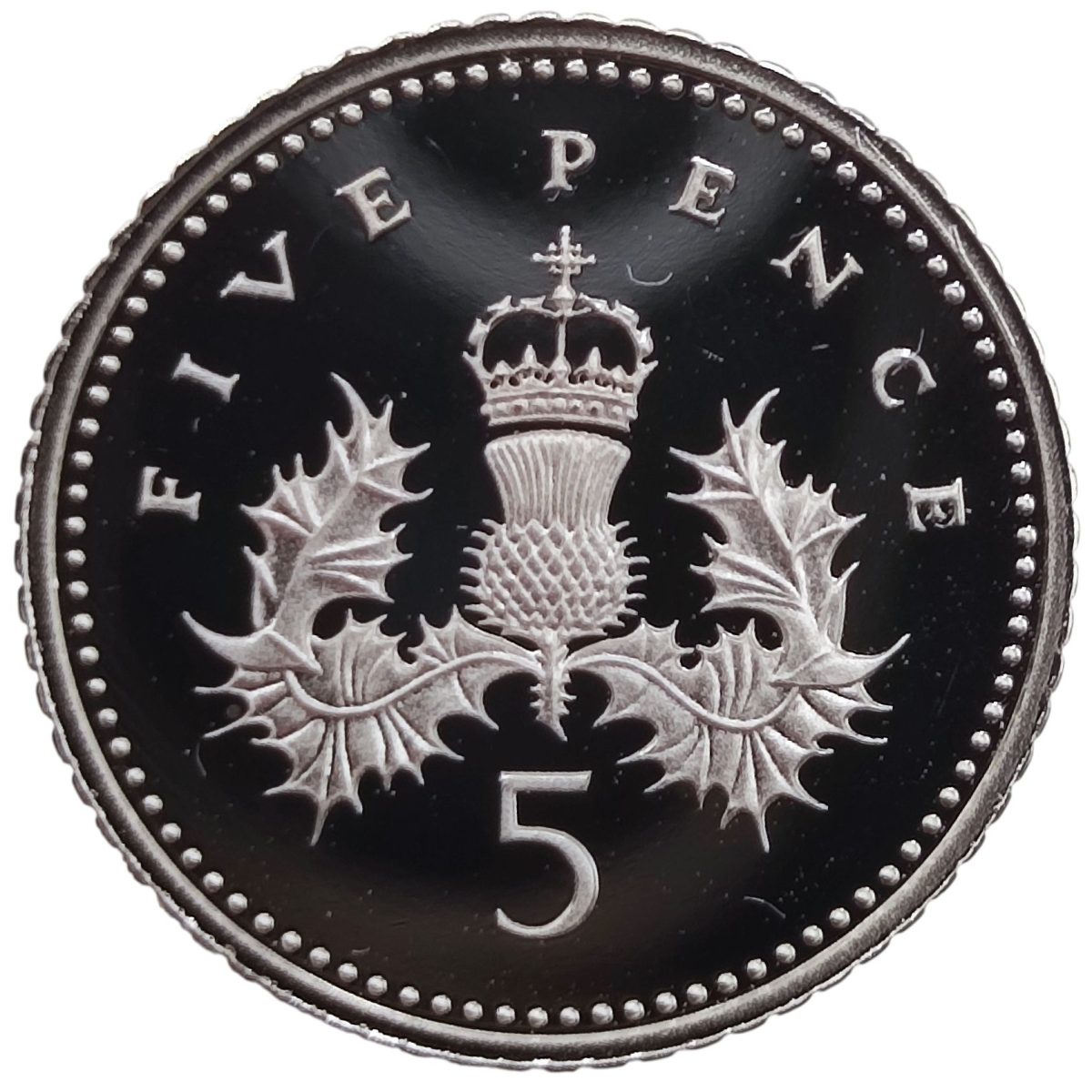 5 Pence - Elizabeth II 3rd portrait; small type Silver Piedfort obverse