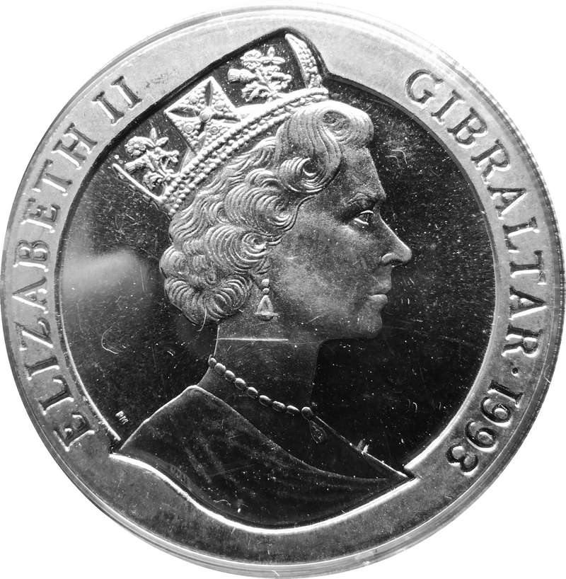 Gibraltar 1 Crown - Elizabeth II HNLMS Isaac Sweers obverse