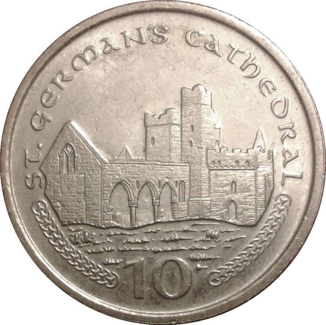 Isle of Man 10 Pence - Elizabeth II St. German's Cathedral