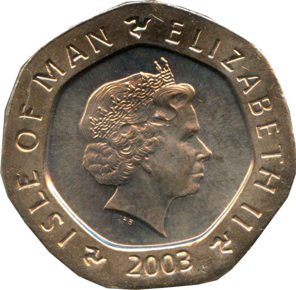 Isle of Man 20 Pence - Elizabeth II Rushen Abbey obverse
