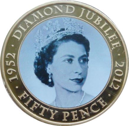 Jersey 50 Pence - Elizabeth II Diamond Jubilee reverse