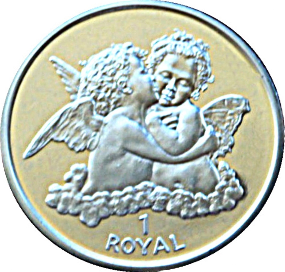 Gibraltar 1 Royal - Elizabeth II Kissing Cherubs