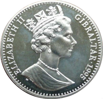 Gibraltar 1 Crown - Elizabeth II Island Games-High Jumper obverse